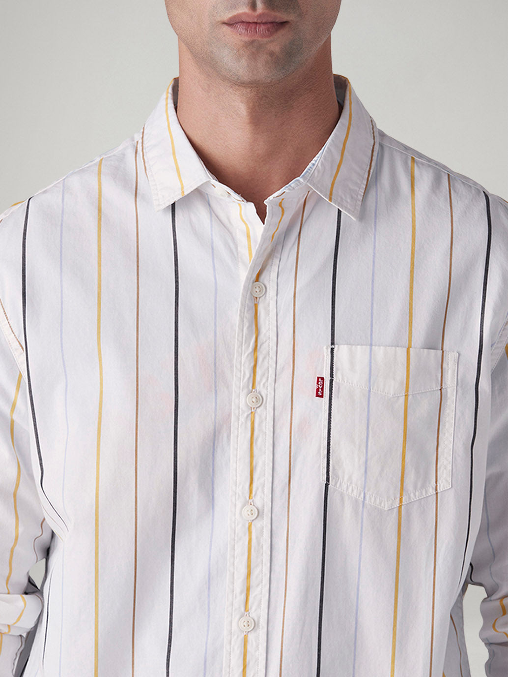Men's Striped Slim Fit Poplin Shirt - 20 View
