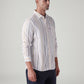 Men's Striped Slim Fit Poplin Shirt - Side View