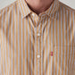 Men's Striped Slim Fit Poplin Shirt - Detail View