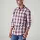 Men's Checkered Slim Fit Shirt - Side View