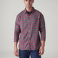 Men's Checkered Slim Fit Dobby Shirt - Front View