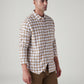 Men's Checkered Slim Fit Dobby Shirt - Side View