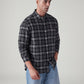 Men's Checkered Slim Fit Dobby Shirt - Side View