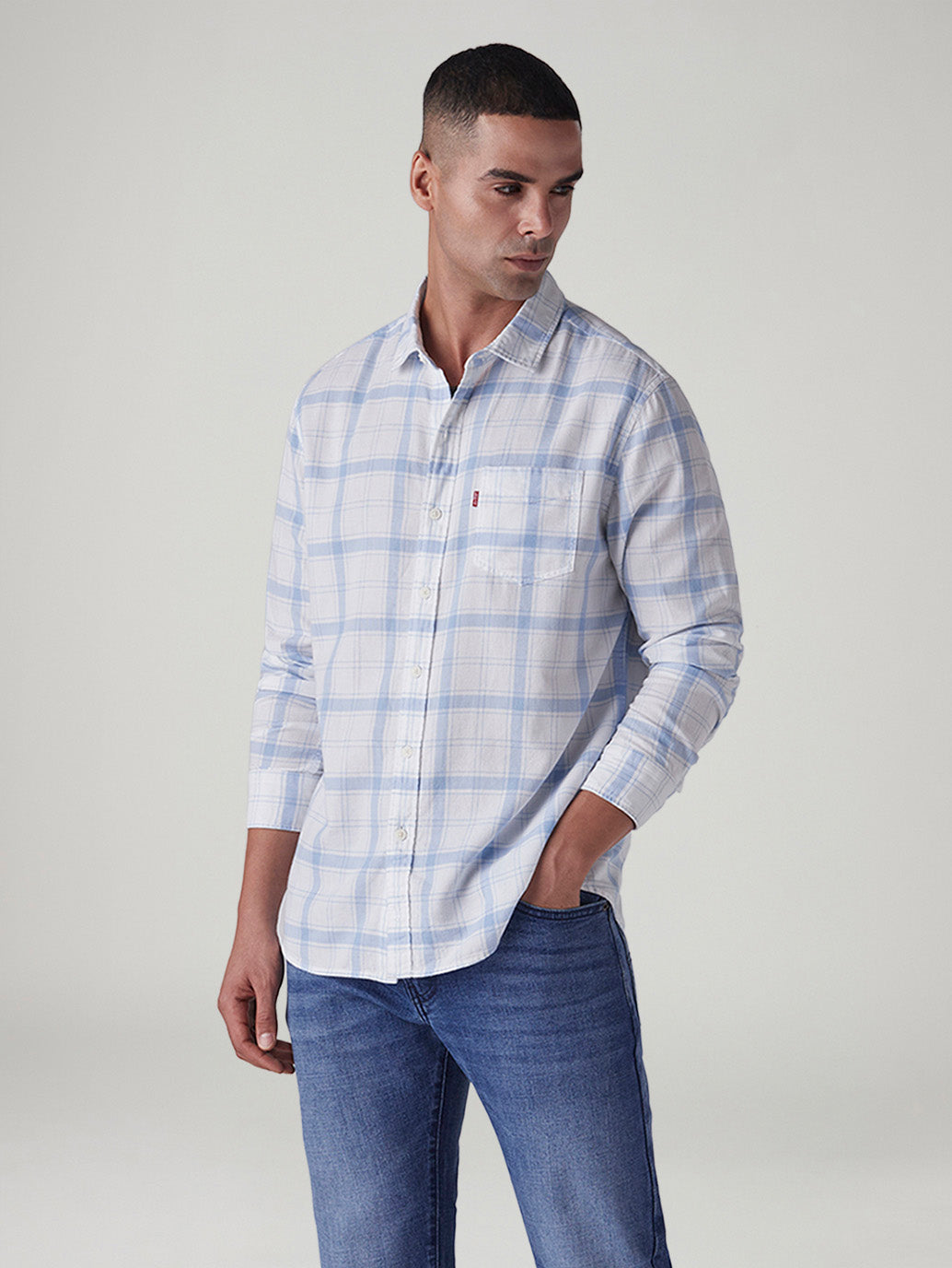 Men's Checkered Slim Fit Dobby Shirt
