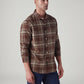 Men's Checkered Slim Fit Dobby Shirt - Side View