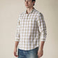 Men's Checkered Slim Fit Linen Shirt - 60d01bb1-d228-47ba-abcc-a027f905fbec View