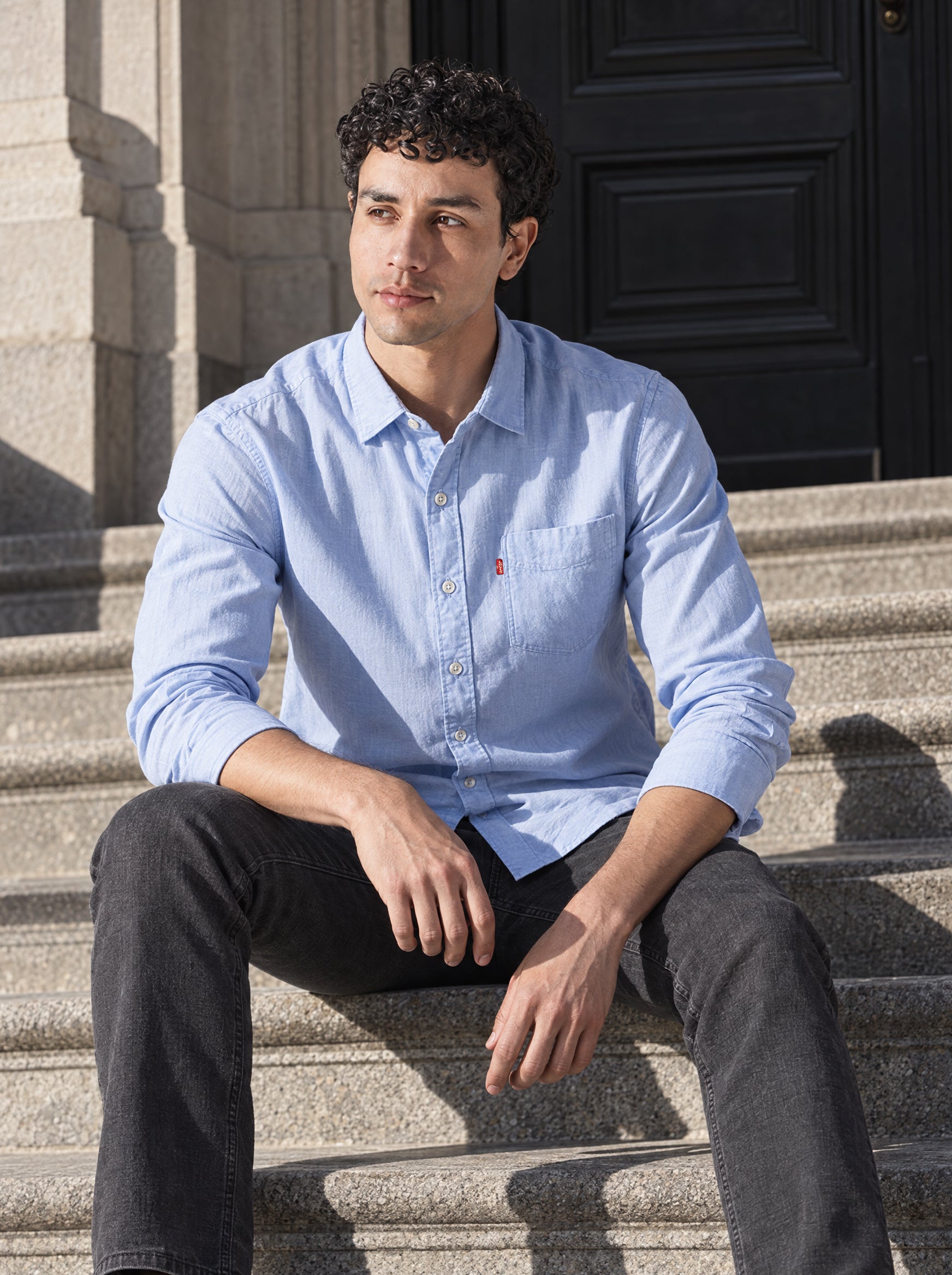 Men's Solid Slim Fit Linen Shirt