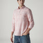 Men's Checkered Slim Fit Linen Shirt - Side View
