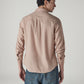 Men's Solid Slim Fit Linen Shirt - Back View