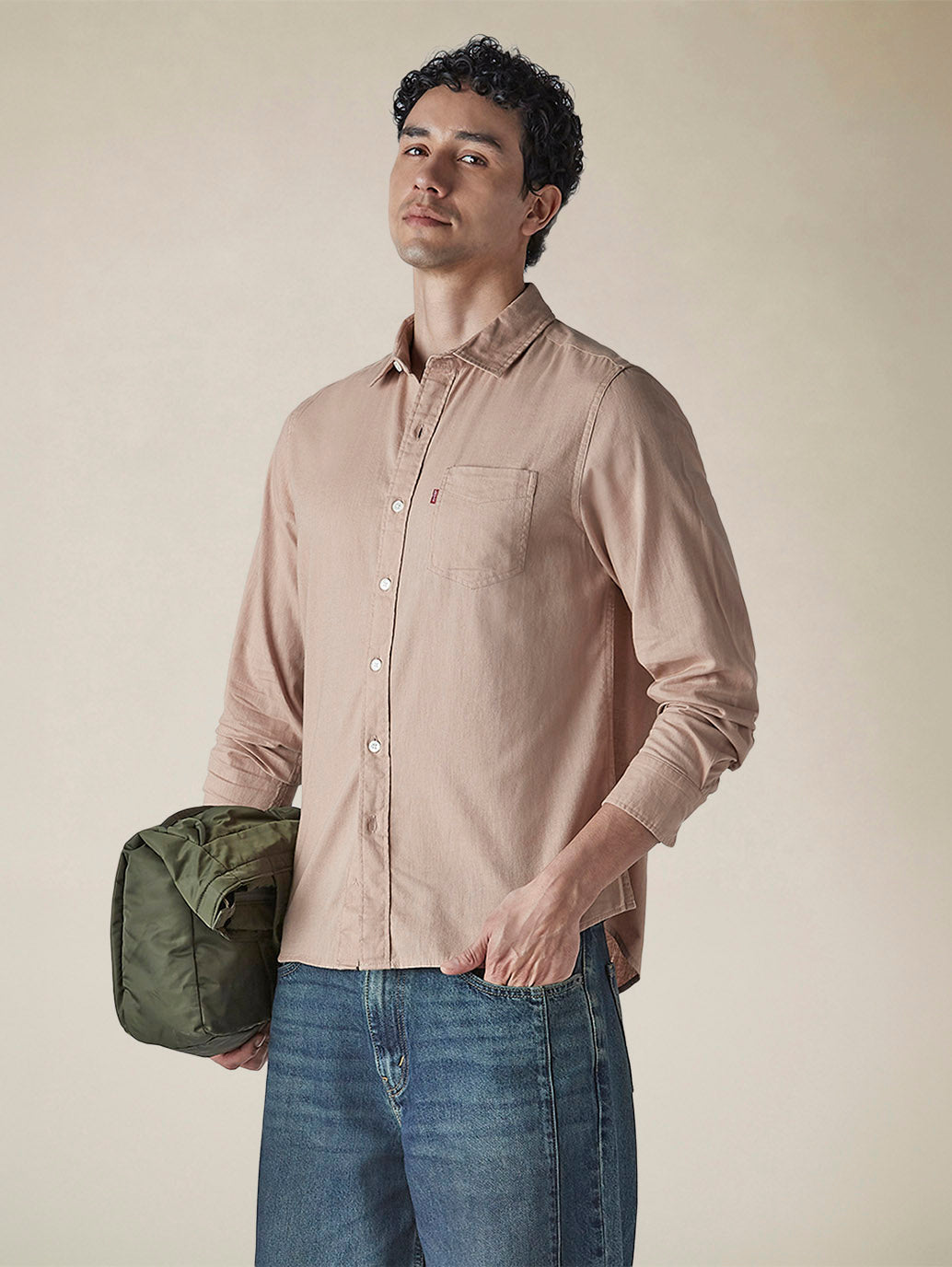 Men's Solid Slim Fit Linen Shirt - 2003a0d6-0e1e-46a0-92cf-82c73f5076cb View