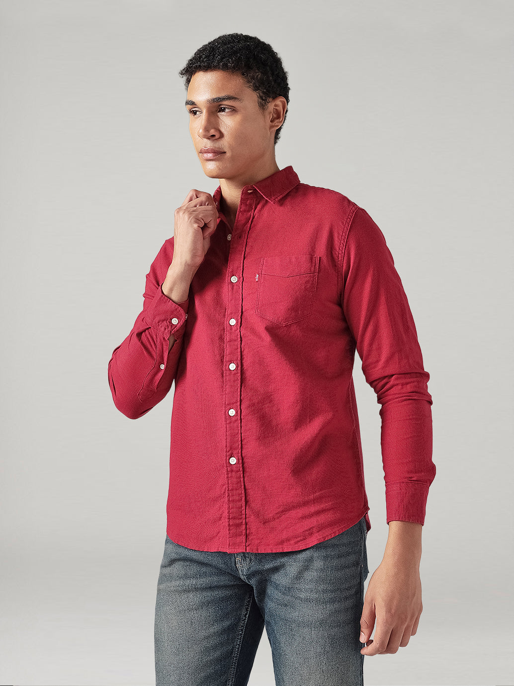 Men's Solid Slim Fit Oxford Shirt