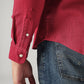 Men's Solid Slim Fit Oxford Shirt - Detail View