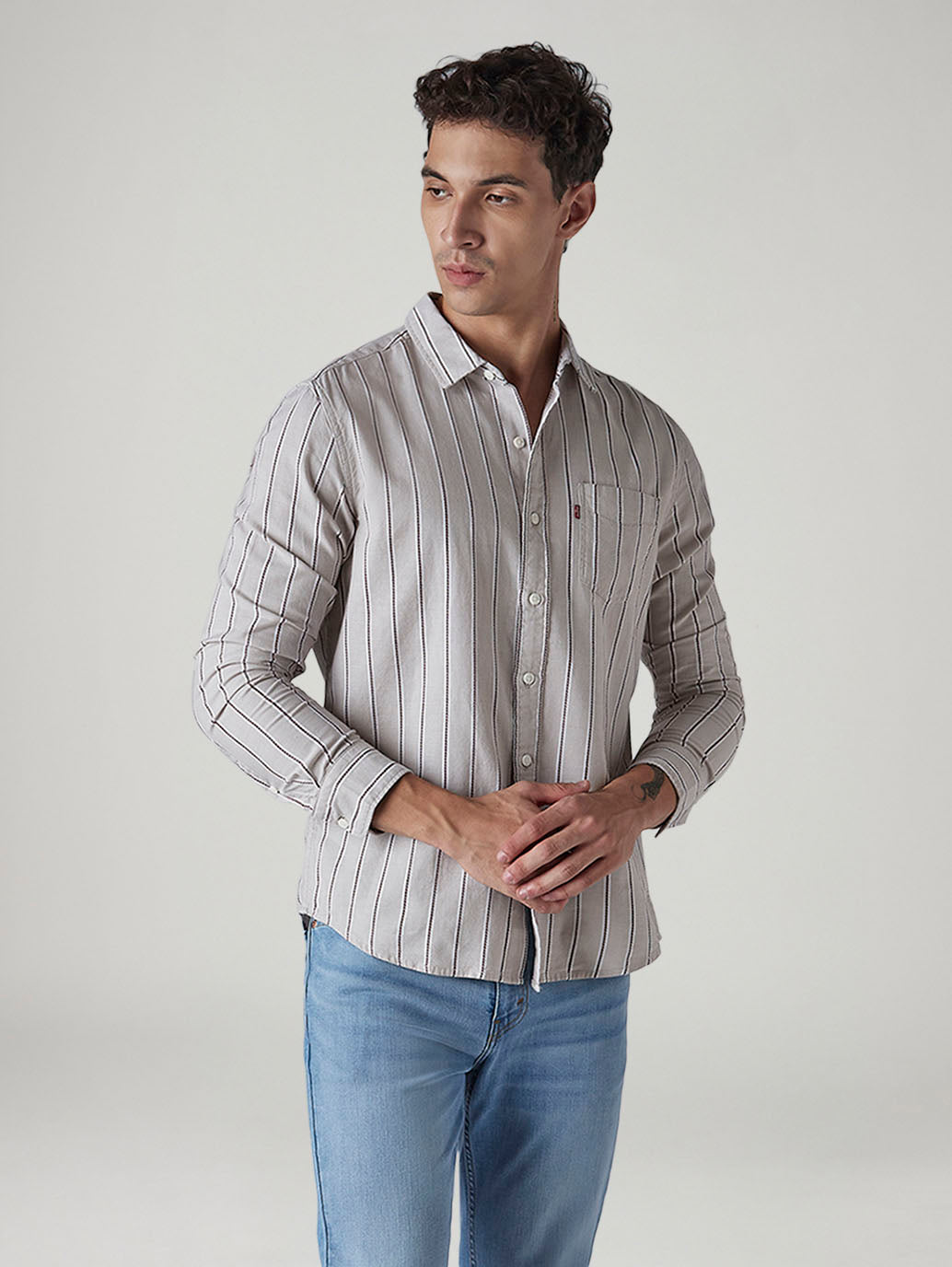 Men's Striped Relaxed Fit Dobby Shirt