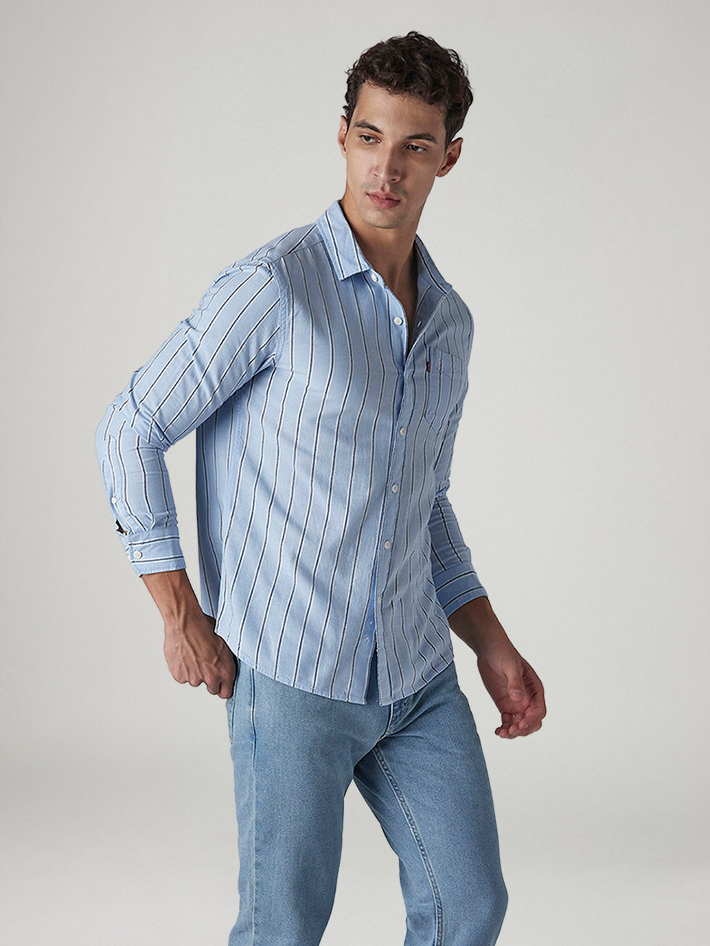 Men's Striped Relaxed Fit Dobby Shirt