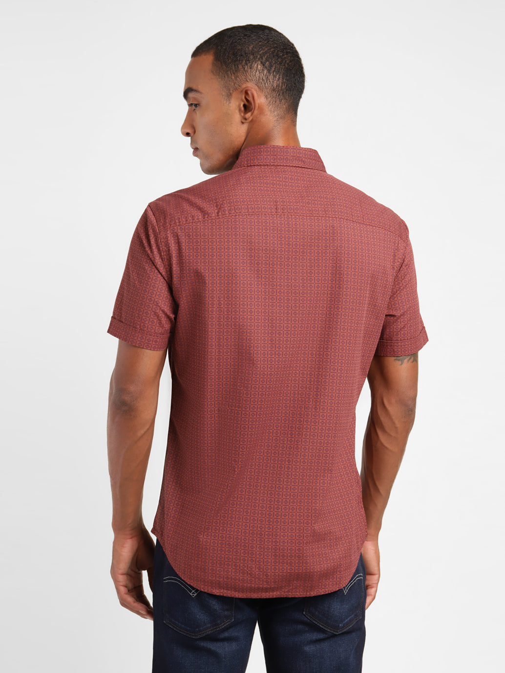 Men's Geometric Print Slim Fit Shirt - ebc4d2ab-2239-4aef-b9c6-1fd4c26a1636 View