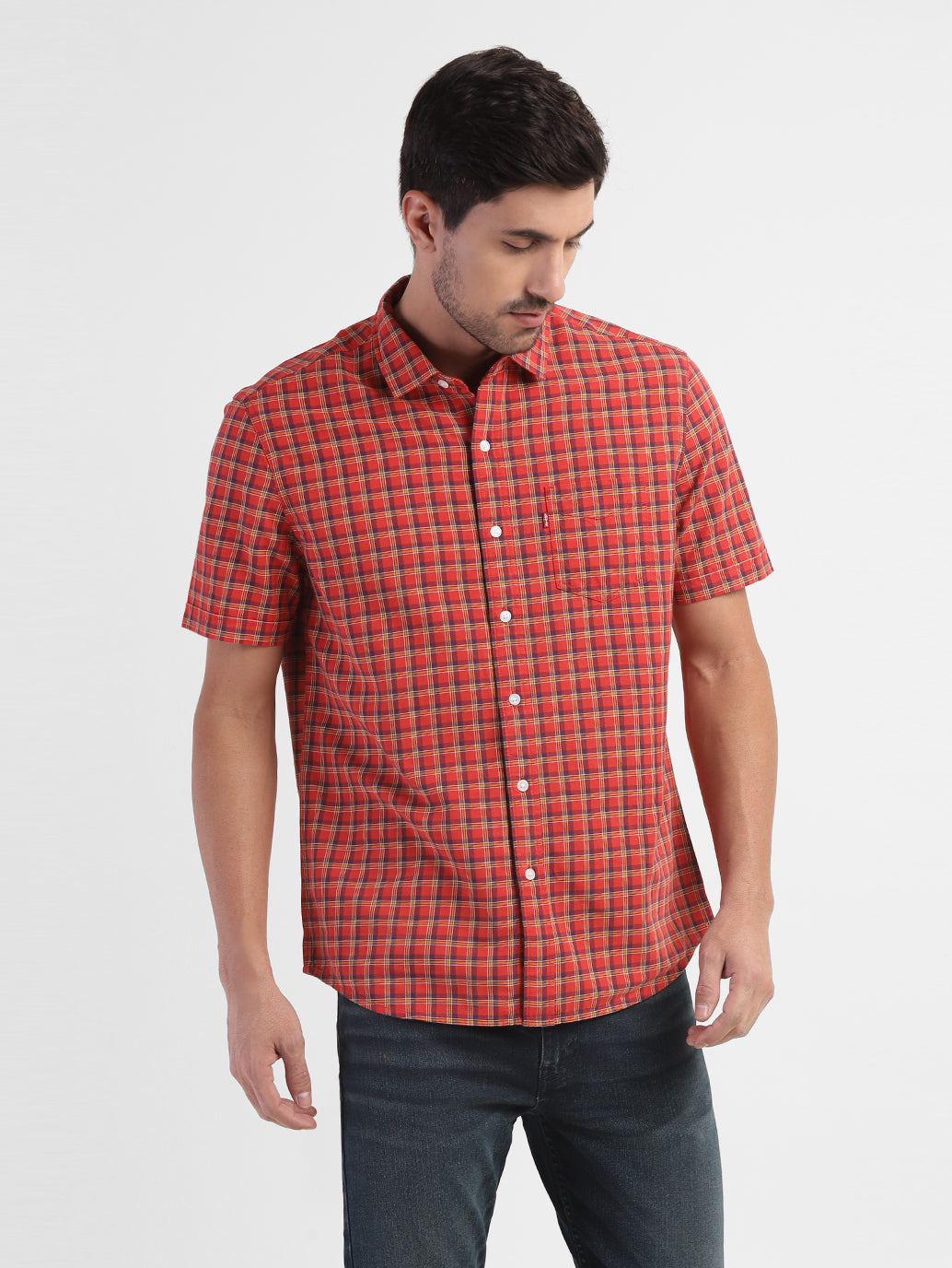 Men's Checkered Slim Fit Shirt - 24d15e34-407b-42ba-9cea-c2531cc737df View