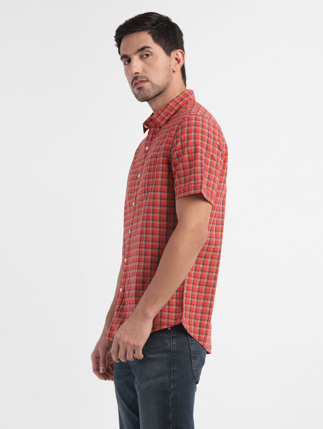 Men's Checkered Slim Fit Shirt - 9615f7d3-ee4c-4886-9b9a-2f416f4ffe35 View