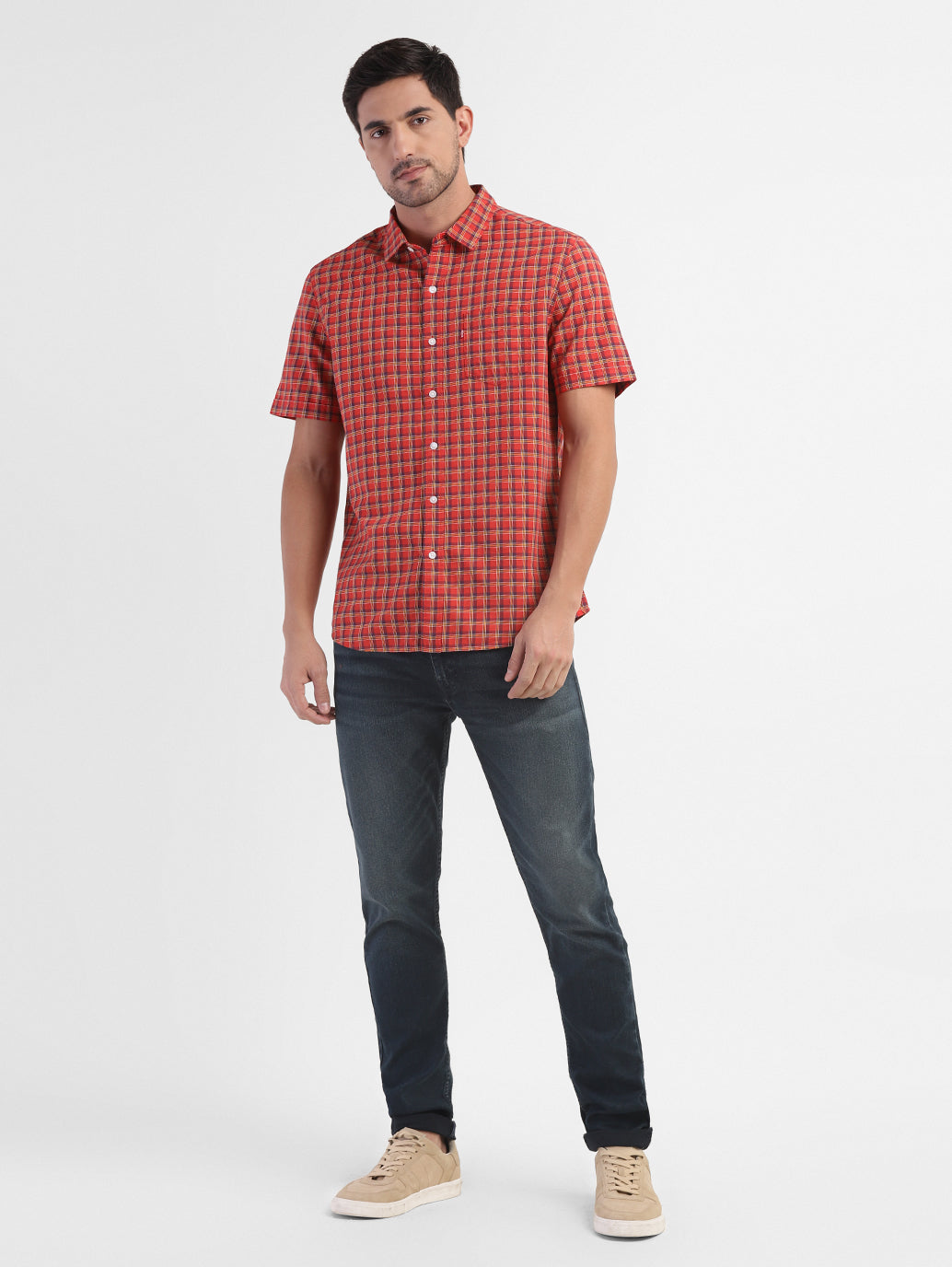 Men's Checkered Slim Fit Shirt - 77099db3-f8af-4675-99c9-2f3d0e385b7e View