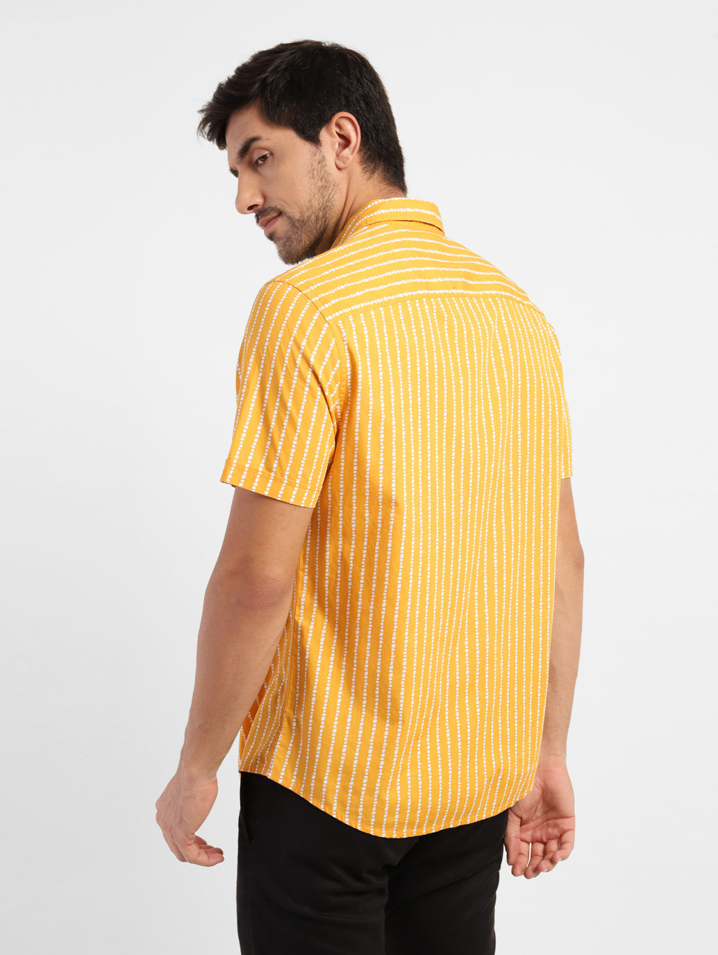 Men's Striped Spread Collar Shirt - ec7571c6-ae0c-49f4-9582-01f98818ee20 View