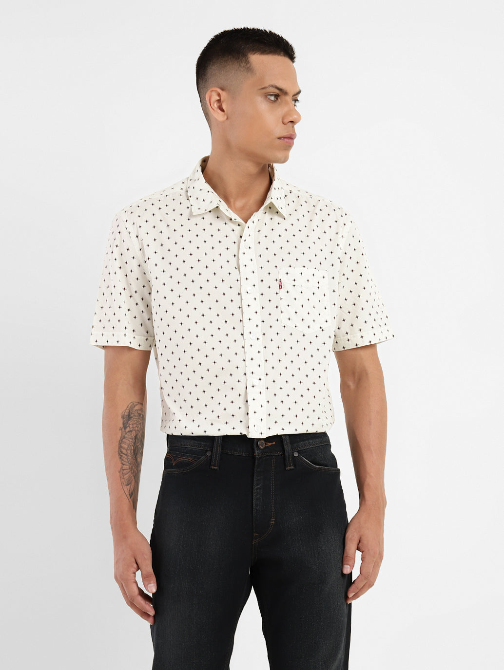 Men's Geometric Print Slim Fit Shirt - ddf89484-1156-4ba2-a770-f07528c9b87c View