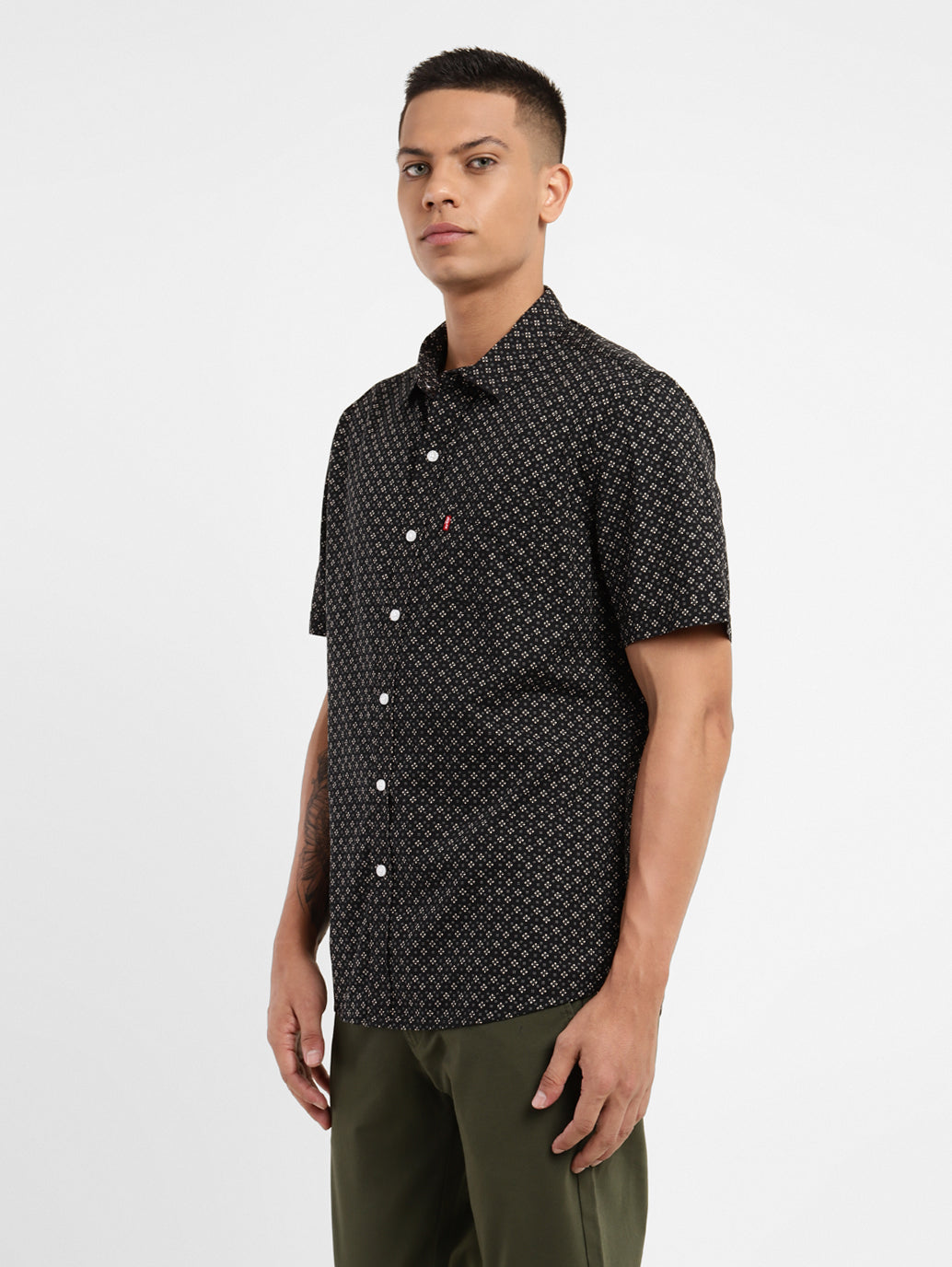 Men's Geometric Print Slim Fit Shirt - 32d0c225-a0bf-40ee-9f2e-533e58cb03fd View