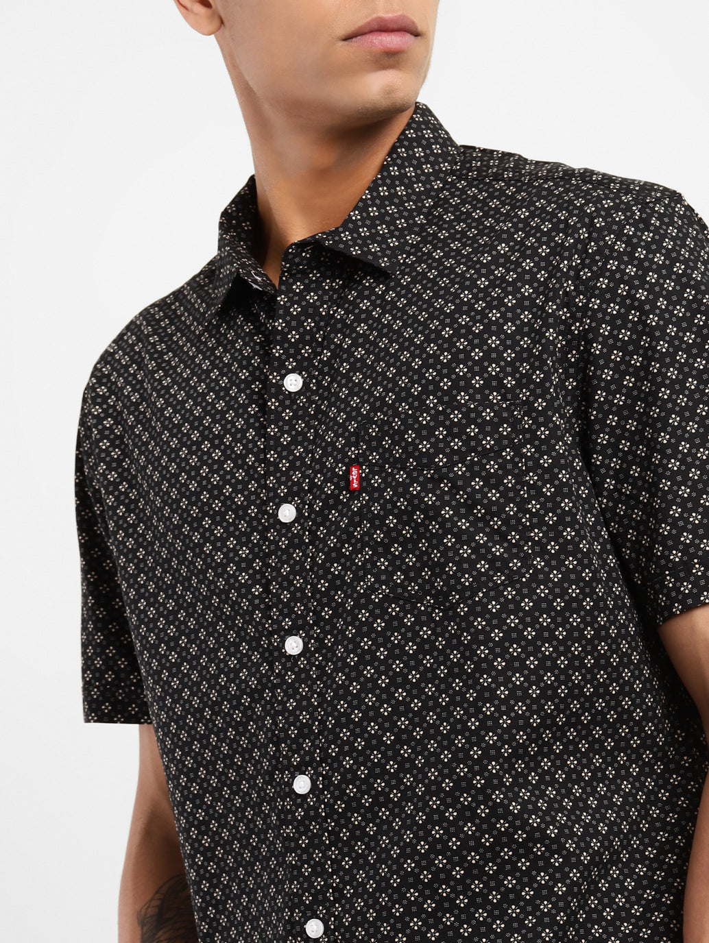 Men's Geometric Print Slim Fit Shirt - f2772f2c-0827-4a08-ac9a-80cdfd695217 View