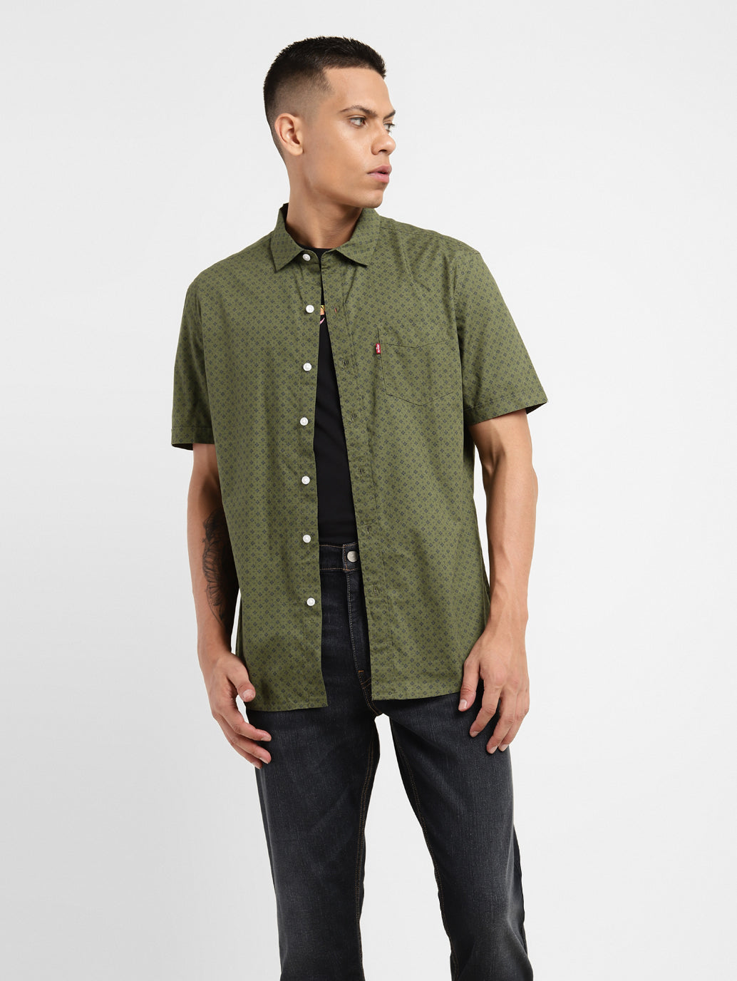 Men's Geometric Print Slim Fit Shirt - f3be4710-edff-44d3-b7f3-b05ce271415b View