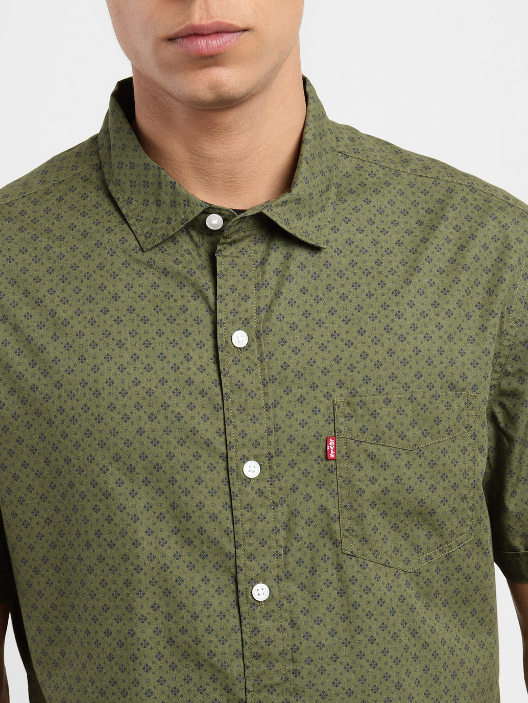 Men's Geometric Print Slim Fit Shirt - fc077d0e-4aee-472a-bf7b-1630afb0af21 View