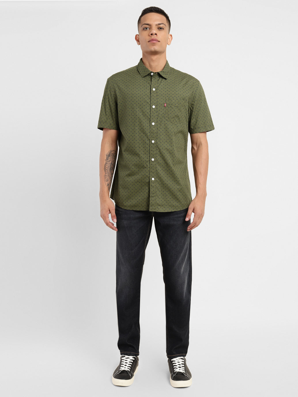 Men's Geometric Print Slim Fit Shirt - f1d77fe1-1da2-42d3-b12f-8bf6cea8c3e4 View
