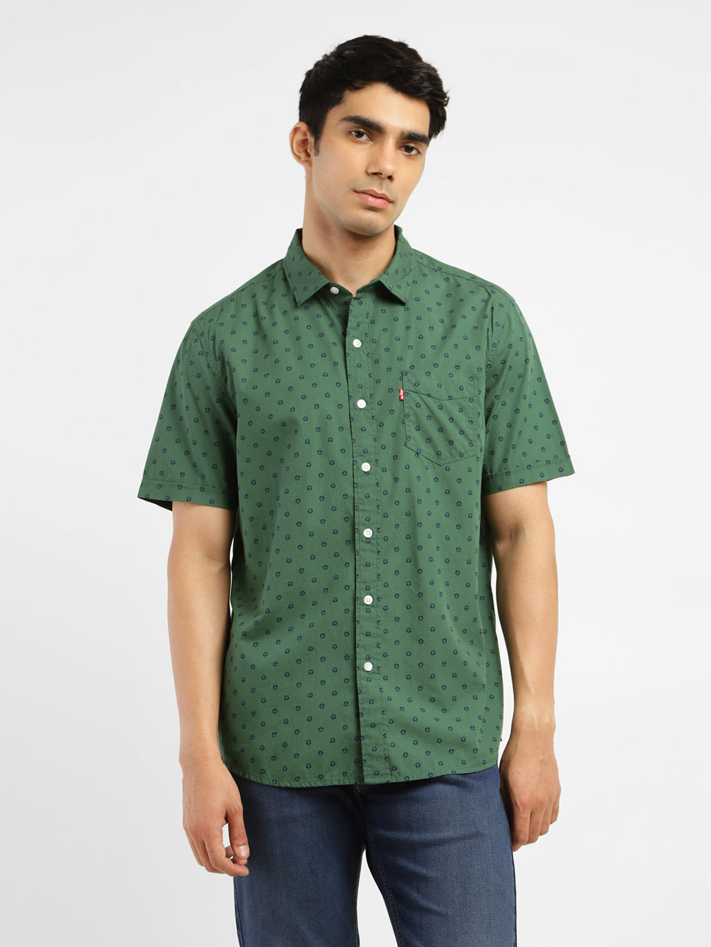 Men's Geometric Print Slim Fit Shirt - 5c2453cf-aa05-4068-b824-3f757872d536 View