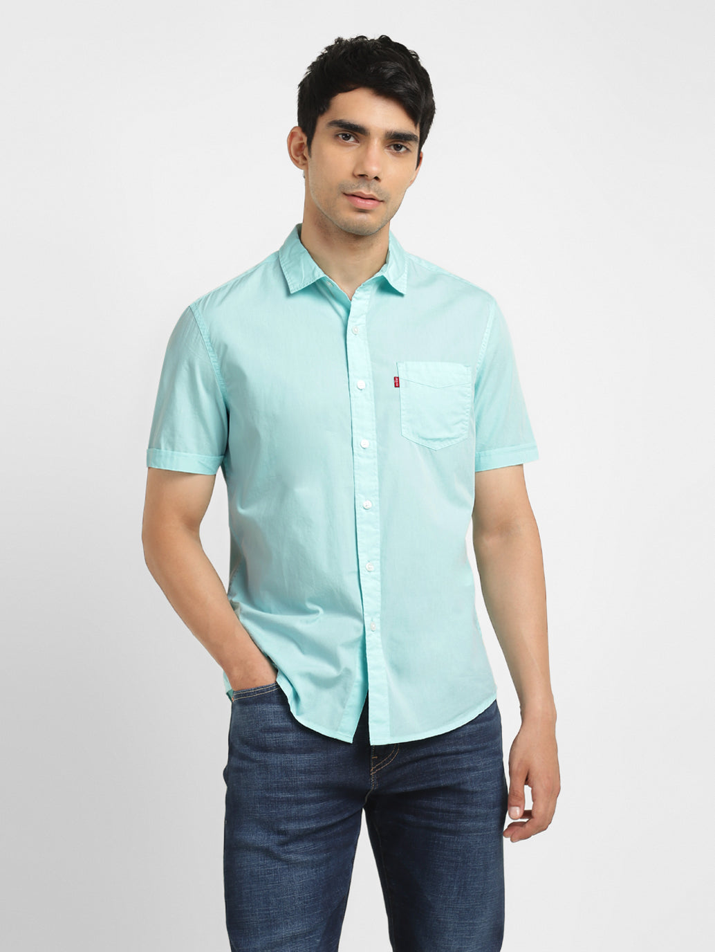 Men's Brand Logo Slim Fit Shirt - 2c4f8193-45de-45b3-8151-b0556c04cd02 View