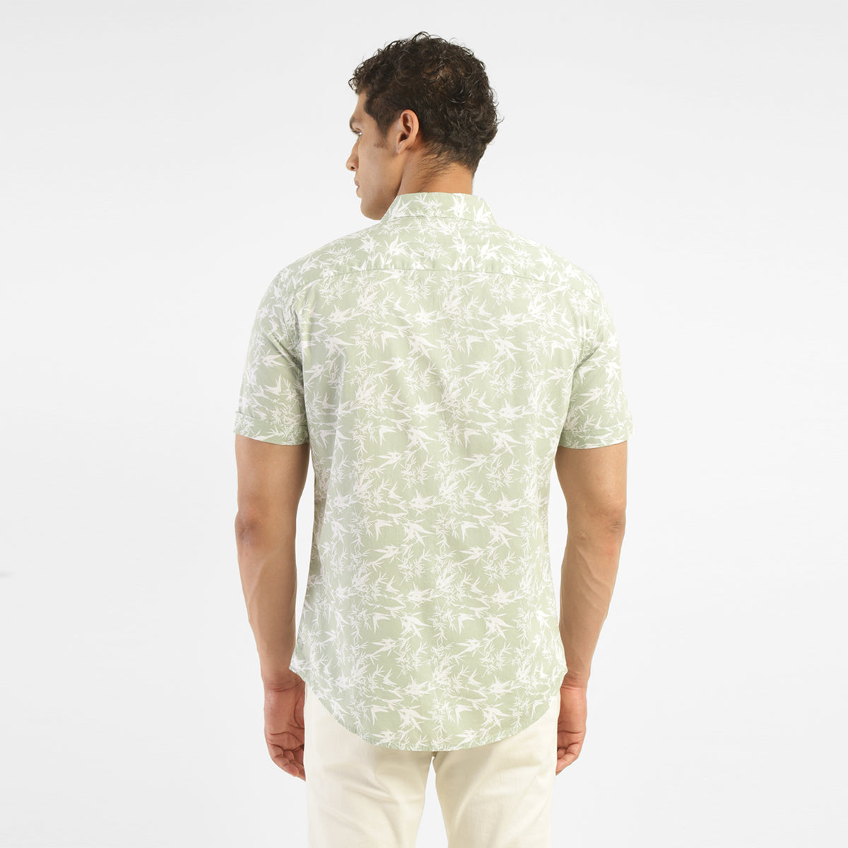 Men's All Over Printed Slim Fit Shirt - Back View