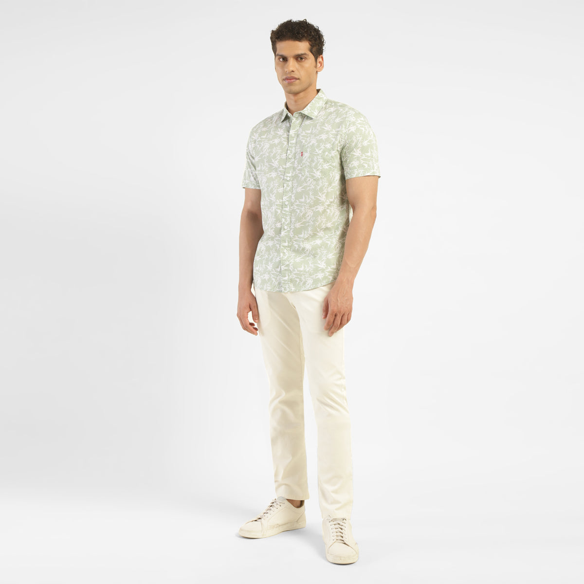 Men's All Over Printed Slim Fit Shirt - ModelFront View