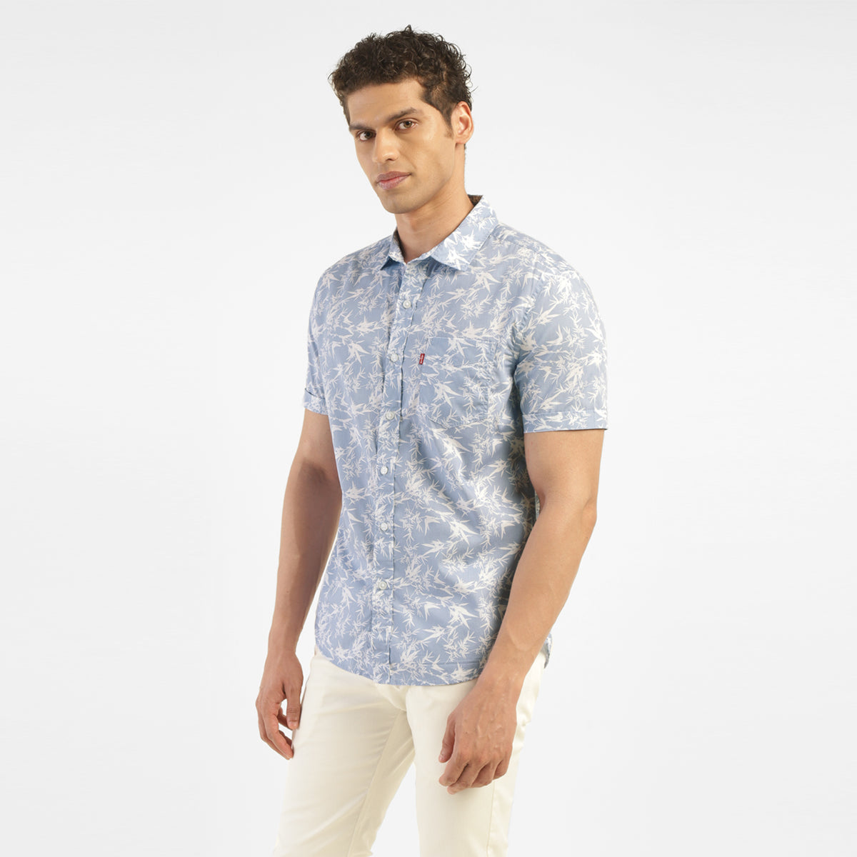 Men's All Over Printed Slim Fit Shirt - Side View