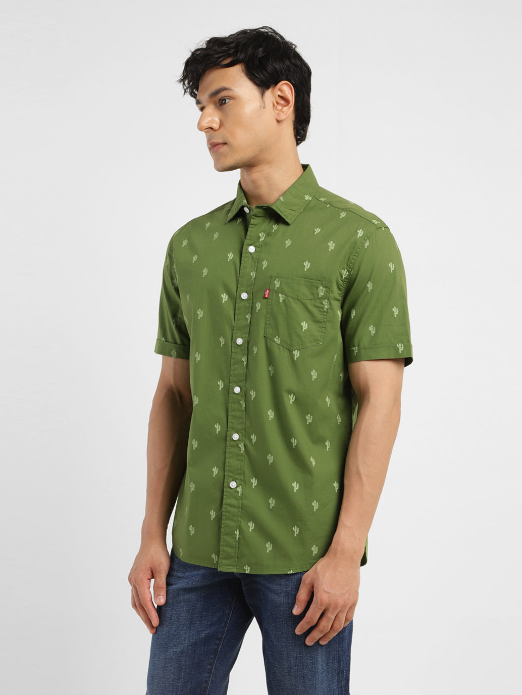 Men's All Over Printed Slim Fit Shirt - d78487a9-3d7c-4503-a1ae-e5fcc2958b60 View