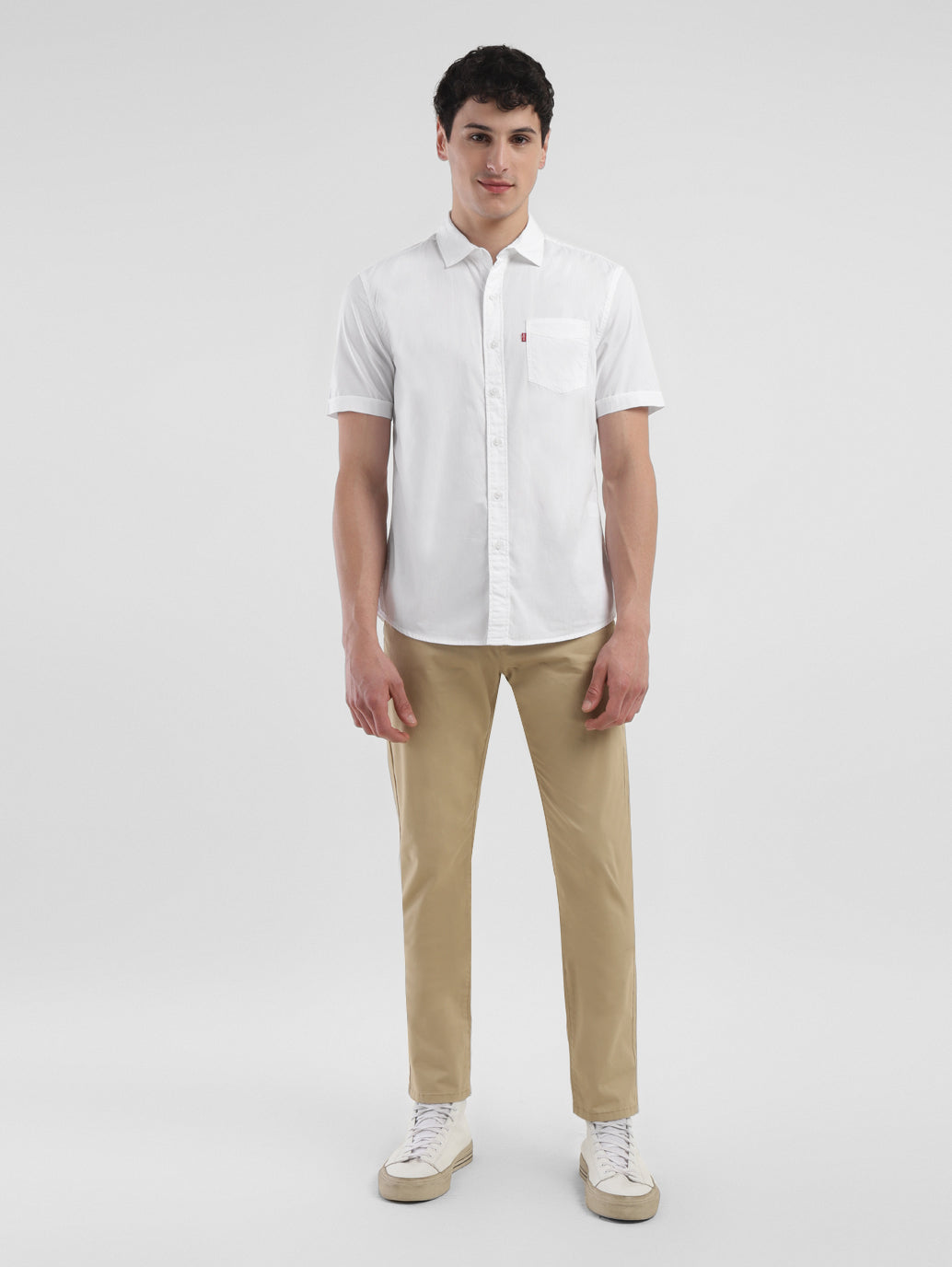 Men's Solid Slim Fit Shirt - ModelFront View
