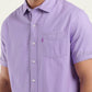 Men's Solid Slim Fit Shirt - FrontDetails View