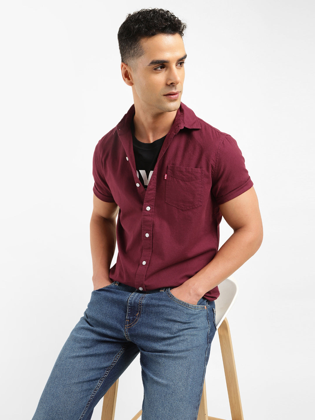 Men's Solid Slim Fit Shirt - Styleshot View