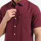 Men's Solid Slim Fit Shirt - Detail View