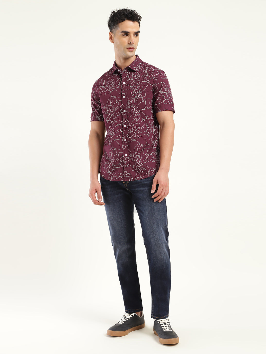 Men's All Over Printed Slim Fit Shirt - ModelFront View