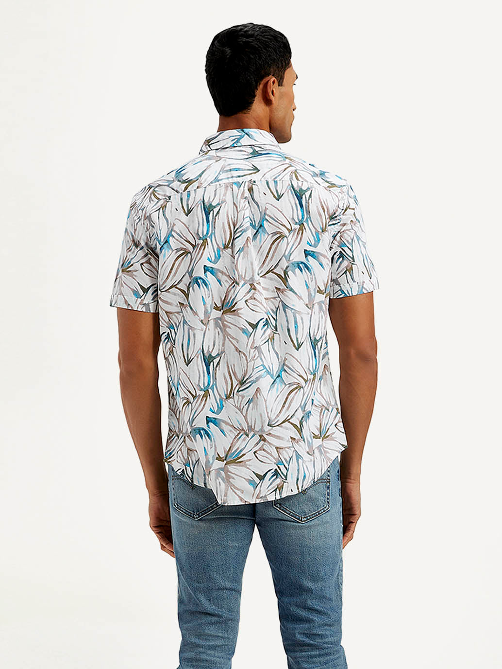 Men's Floral Slim Fit Shirt - Back View
