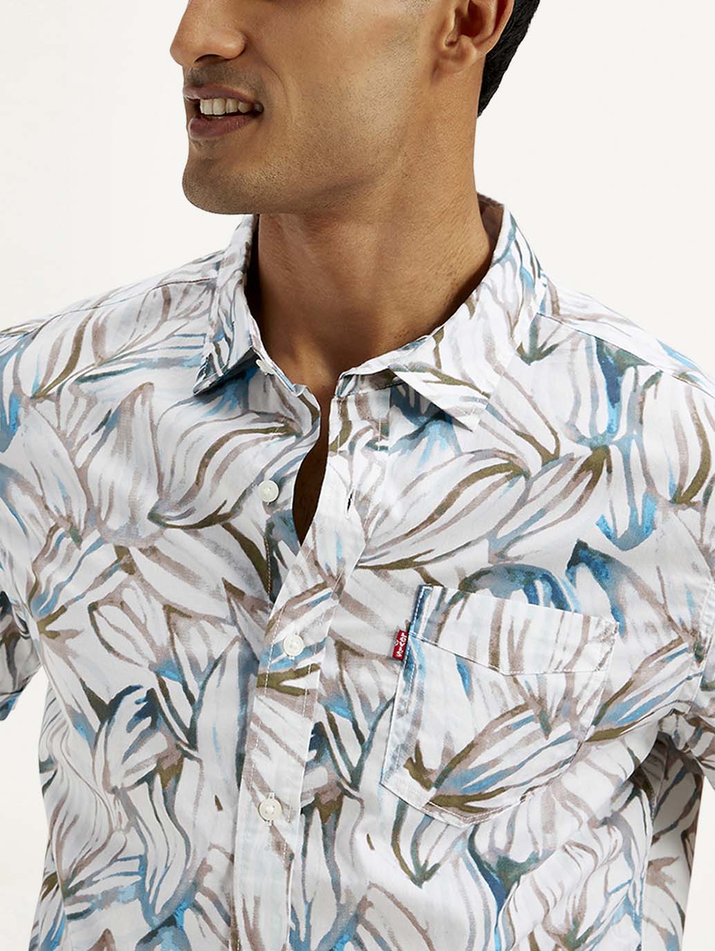 Men's Floral Slim Fit Shirt - Detail View