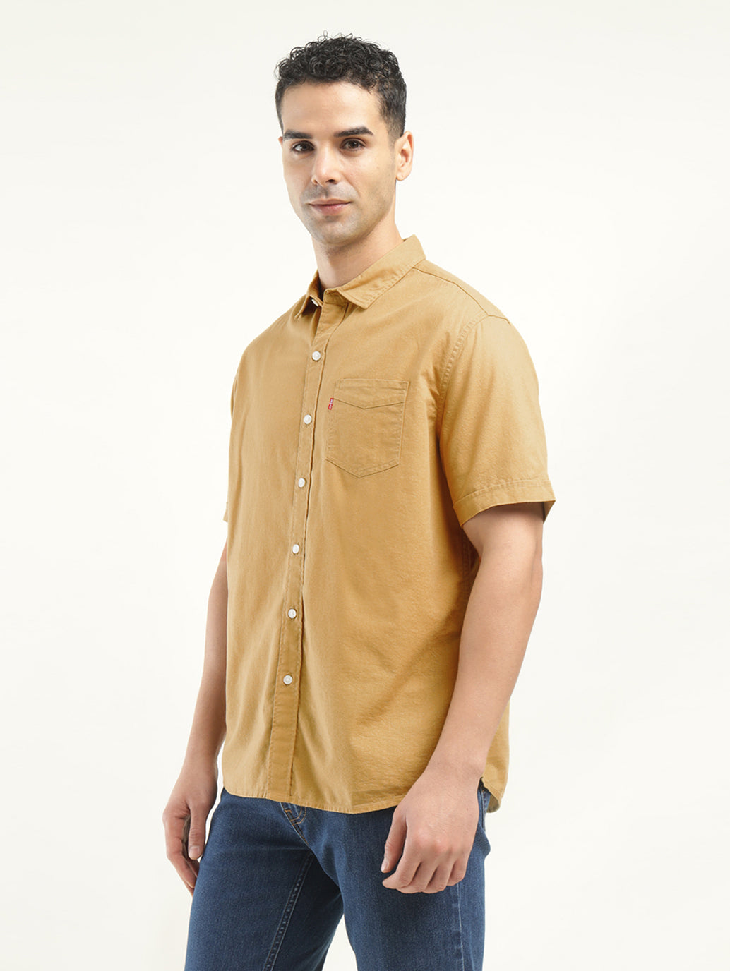 Men's Solid Slim Fit Shirt - Side View