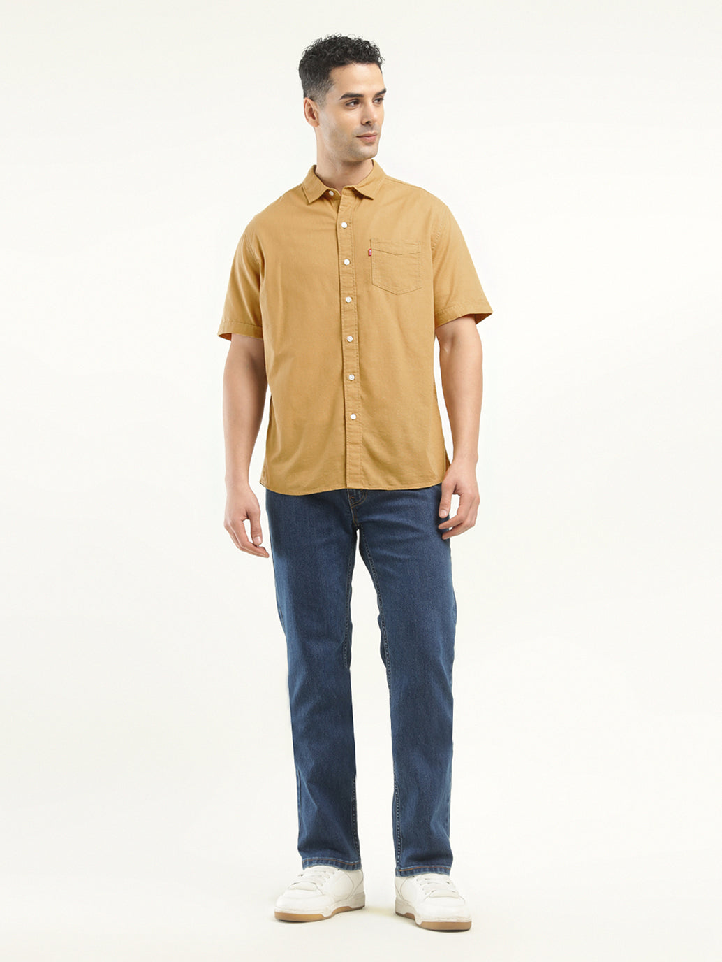 Men's Solid Slim Fit Shirt - ModelFront View