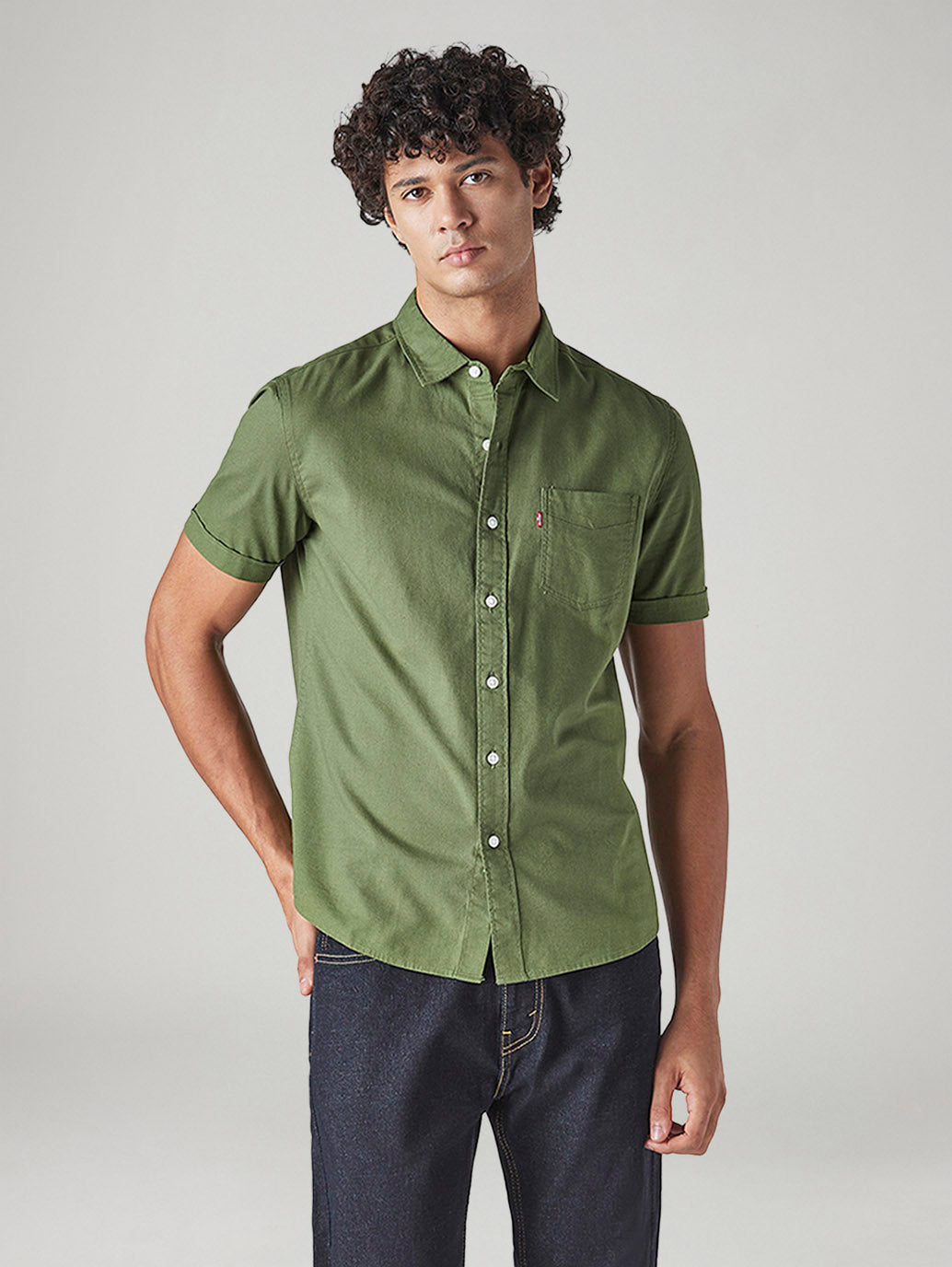 Men's Solid Slim Fit Oxford Shirt
