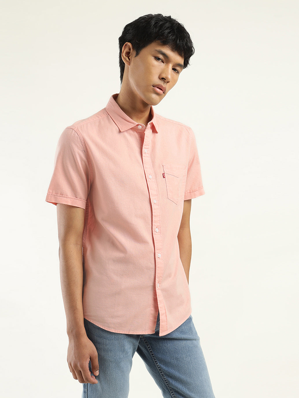 Men's Solid Slim Fit Shirt - Side View