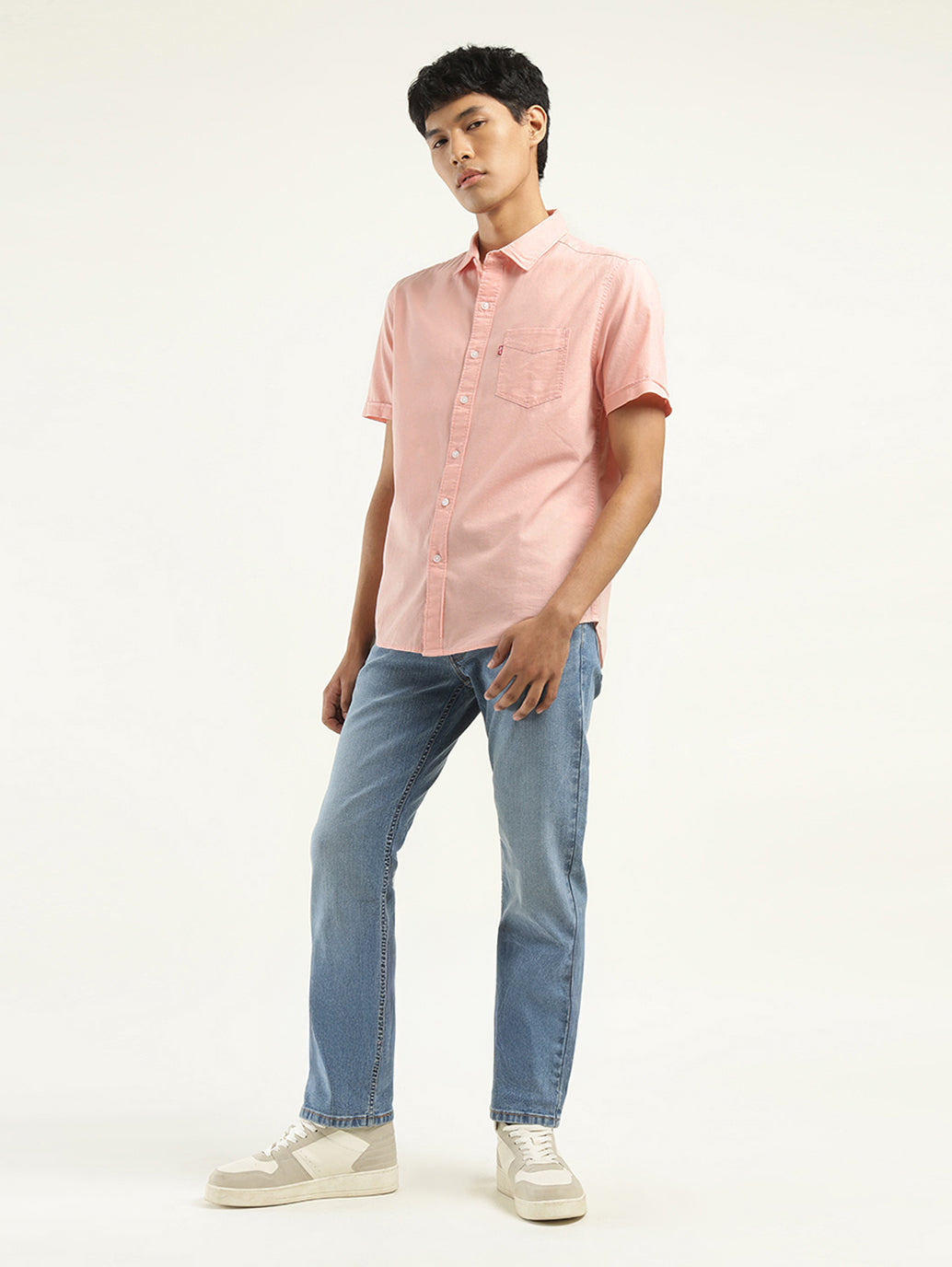 Men's Solid Slim Fit Shirt - ModelFront View