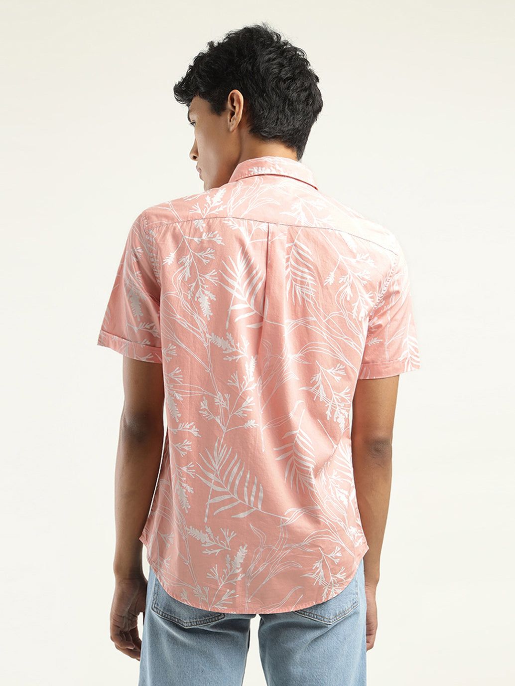 Men's Printed Slim Fit Shirt - Back View
