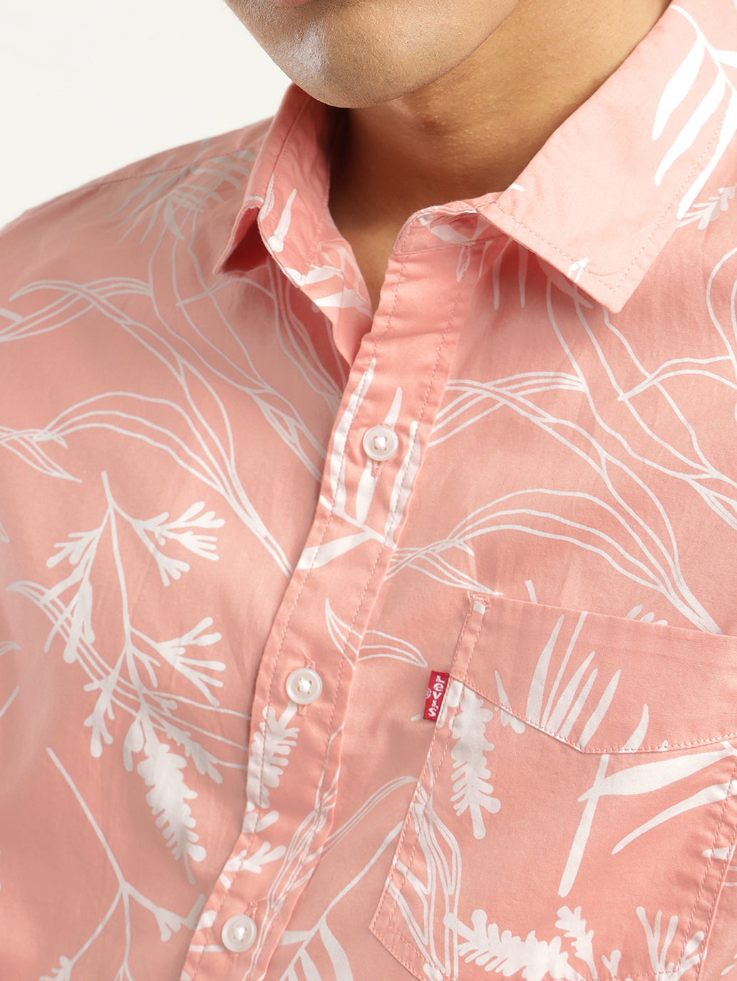 Men's Printed Slim Fit Shirt - Detail View
