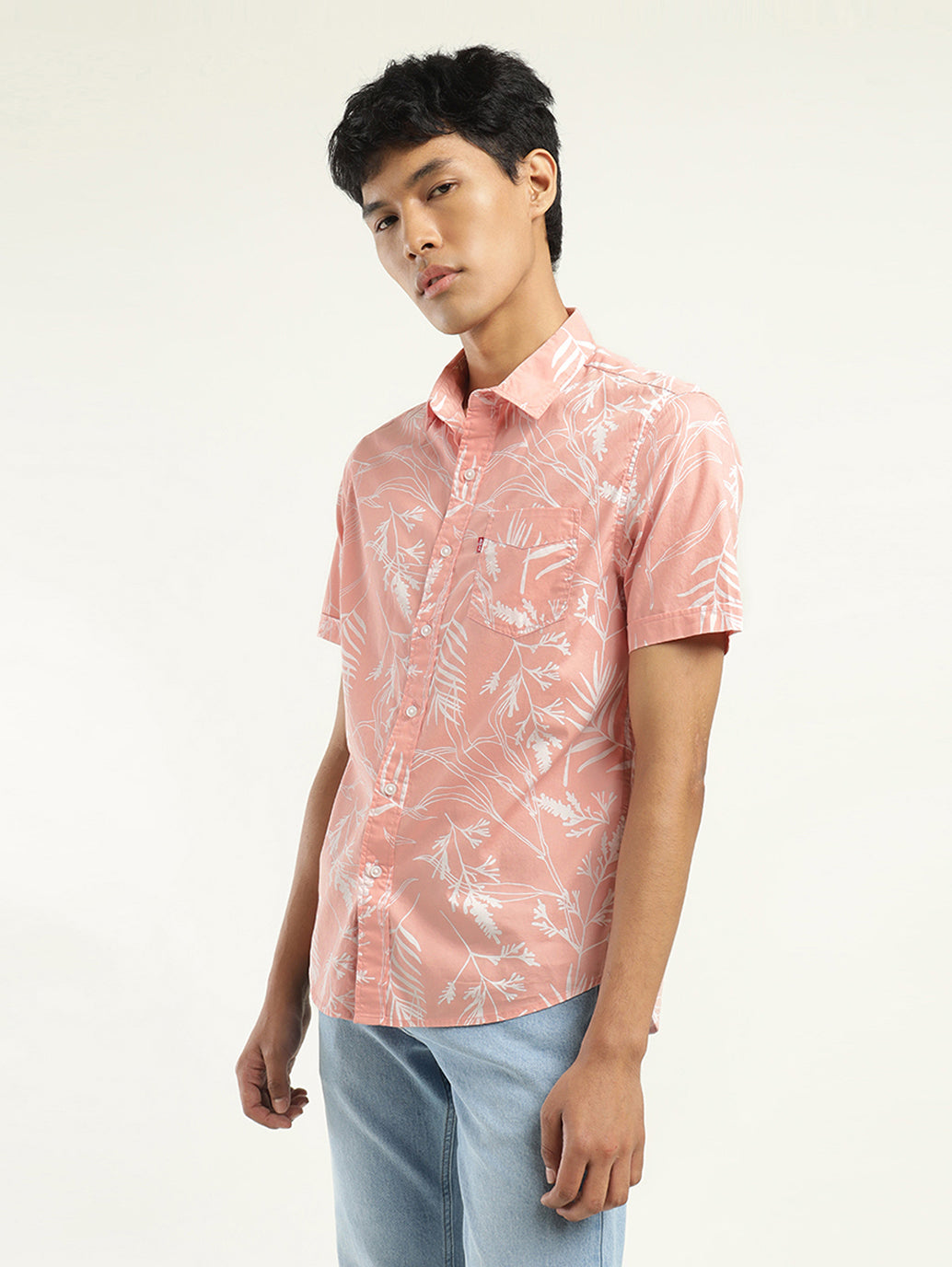 Men's Printed Slim Fit Shirt - Side View
